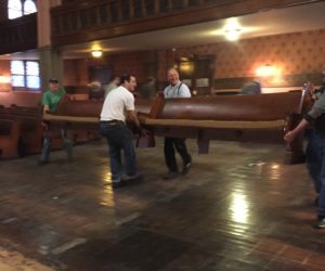 Moving and Shaking: Short Road Trip for the Pews During Restoration